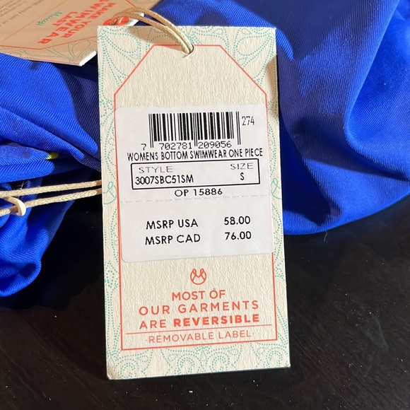 Reversible Blue Bathing Suit Bottoms - Picture 4 of 4